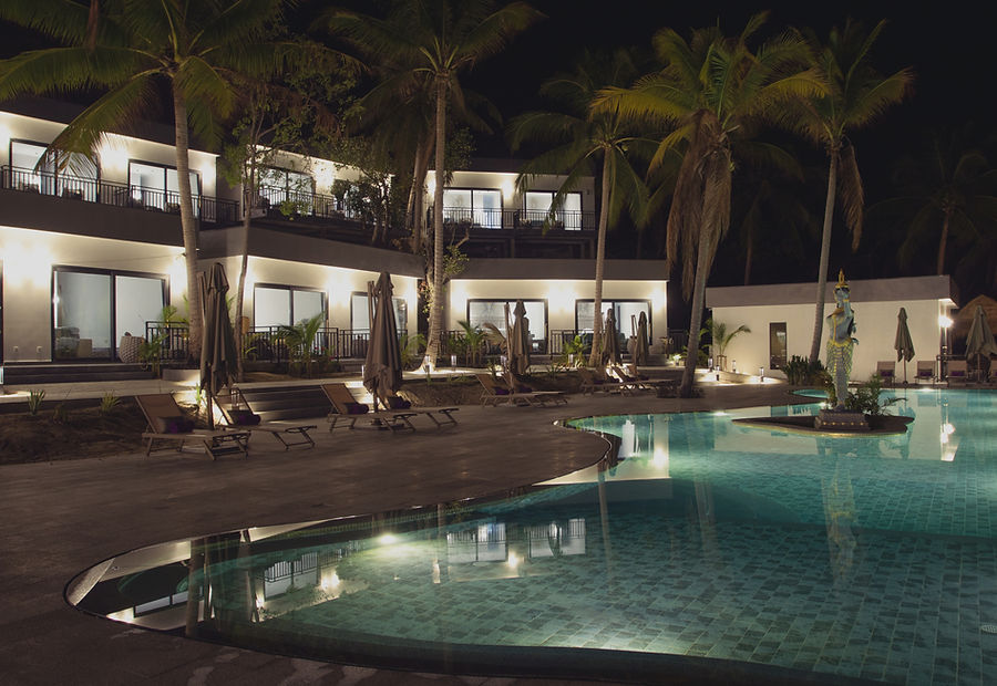 Apsara Resort pool at night
